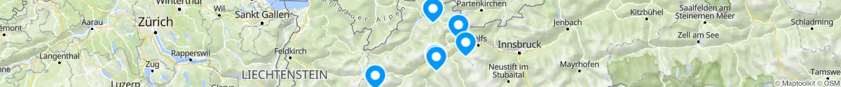 Kartenansicht für Apotheken-Notdienste in der Nähe von Reutte (Tirol)